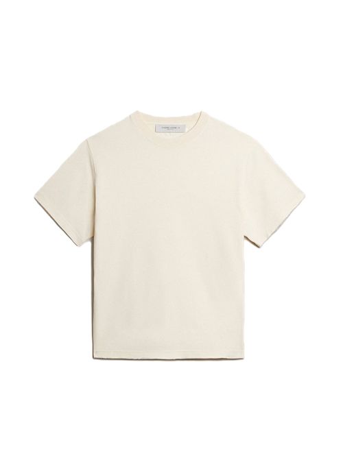 T-shirt di colore bianco vissuto con logo reverse sul retro - Jersey Capsule Golden Goose | GUP01873.P001576.11560HERITAGE WHITE